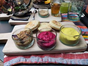 Trio of dips at Some in Marrakech