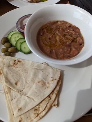 Foul (mashed fava beans) at Circle Cafe - Mangrove Village in Abu Dhabi