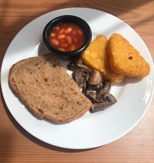 Vegan English breakfast   at Circle Cafe - Mangrove Village in Abu Dhabi