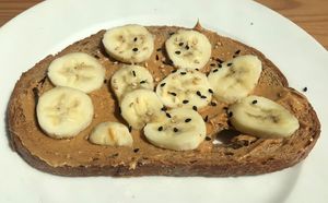 Peanut butter and banana toast  at Circle Cafe - Mangrove Village in Abu Dhabi