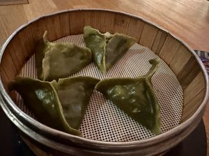 Dreieckige Maultaschen  at Genki Bar & Restaurant in Essen