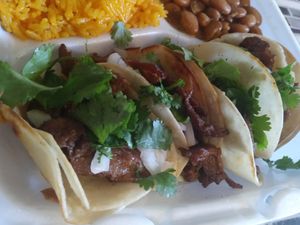 asada tacos  at Sofull Vegan in Hemet
