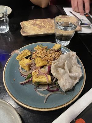 Tofu version of cold, thin-sliced beef   at Ninh Binh in Amersfoort