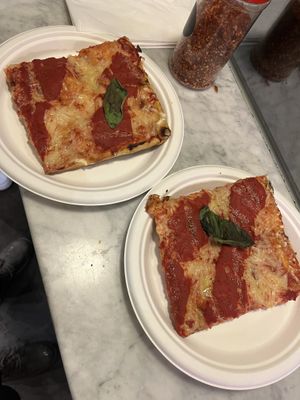 Margherita slices  at Unregular Pizza in New York City