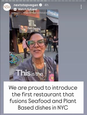 Owners are now promoting their non-vegan seafood with their vegan platform at NSV Creative Caribbean Kitchen in Brooklyn