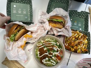 Neat burger / smoke stack / fish bowl / loaded fries   at Neat Burger - Dubai Mall in Dubai