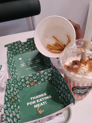 Sorry, this is all that was left before I remembered to take a picture. However, make sure you get the Biscoff milkshake because it's top tier! at Neat Burger - Dubai Mall in Dubai