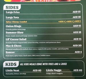 sides and kids August 23  at Neat Burger - Dubai Mall in Dubai