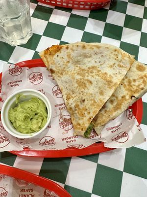 Quesadillas (minus one already eaten!)  at Neat Burger - Dubai Mall in Dubai