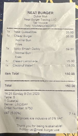   at Neat Burger - Dubai Mall in Dubai