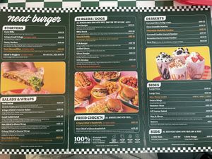 Regular menu  at Neat Burger - Dubai Mall in Dubai
