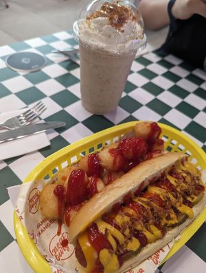 Hot dog at Neat Burger - Dubai Mall in Dubai