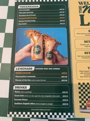 menu 1  at Neat Burger - Dubai Mall in Dubai