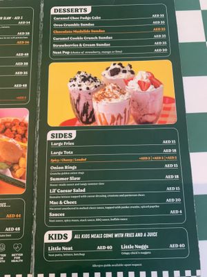 menu 2  at Neat Burger - Dubai Mall in Dubai