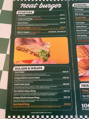 menu 4  at Neat Burger - Dubai Mall in Dubai