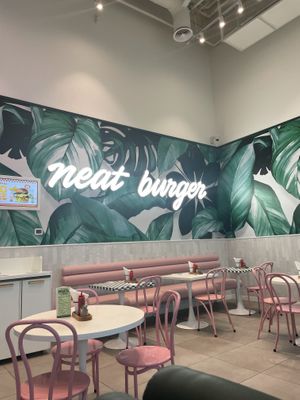 Overlooks ice rink  at Neat Burger - Dubai Mall in Dubai