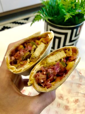Hot chicken and cheese wrap  at Neat Burger - Dubai Mall in Dubai