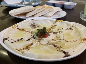 Hummus (with pita bread), 110 baht  at Rubai Restaurant in Pattaya