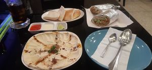 Falafel sandwich and hummus at Rubai Restaurant in Pattaya