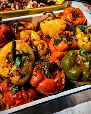 Kahve Buffets / Stuffed Bell Peppers at Kahve Cafe Bar in Abergavenny