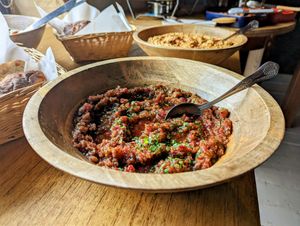 Kahve Buffet / Acılı Ezme - Spicy Dip Salad at Kahve Cafe Bar in Abergavenny