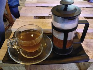 Concentration booster tea at Crossways Plant Based Cafe in Pune
