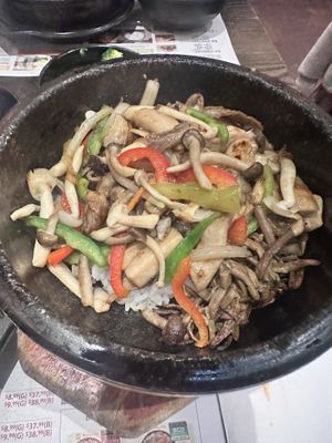 Autumn 2024 special, mushroom hot stone pot  at BCD Tofu House in New York City