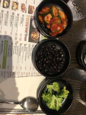 Vegan side dishes   at BCD Tofu House in New York City