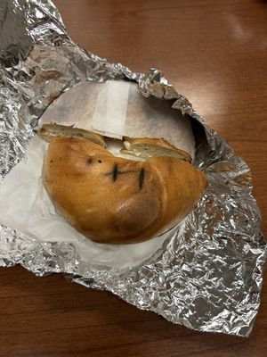 Bagel with vegan cream cheese   at Long Island Bagel Cafe in Glen Cove