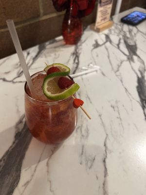 Valentines raspberry lime soda  at Keyaki Sushi in Midvale