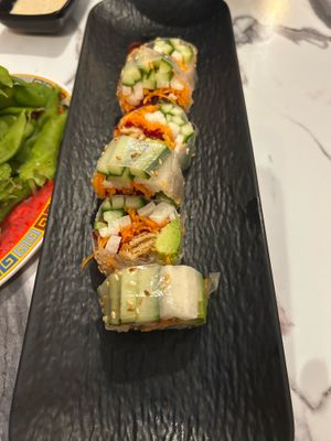 Veggie roll which is only half of it in the picture .  at Keyaki Sushi in Midvale