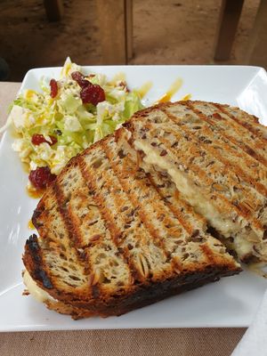 YUM. They make their own bread!! This was a cheesy option, but you can definitely ask them to make anything vegan =] at Kat's Coffee in Talpe