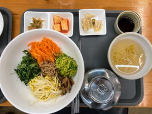 Vegetarian bibimbap  at Jayeoni Juneun Haengbok - 자연이주는행복채식 in Jeongeup