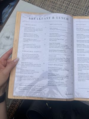 Menu  at Kanéla Café  in Cape Town