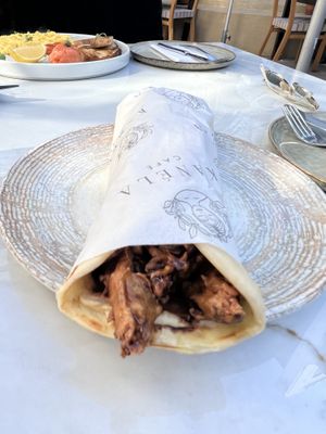 Mushroom Gyro (winter special) lekker!!  at Kanéla Café  in Cape Town
