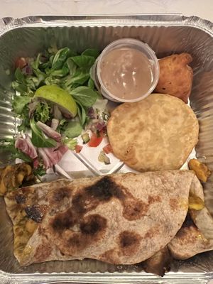 Aubergine and bean roti kebab   at Naany's in Bedford