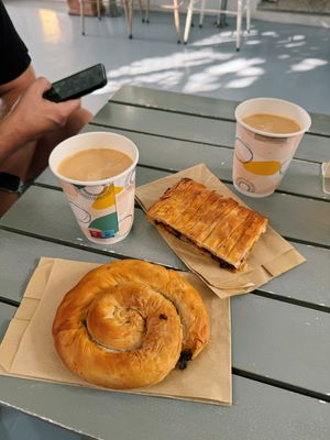 Spinach & mushroom pie   at Assyrtico in Santorini