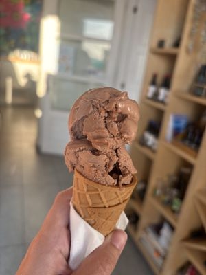 Chocolate (cone not from here)   at Assyrtico in Santorini