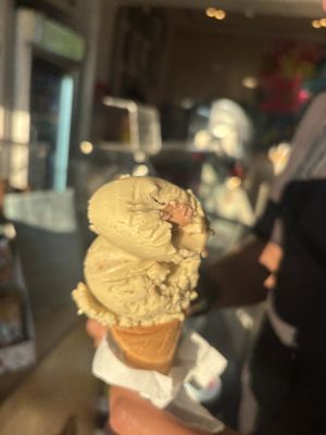 Pistachio (cone not from here)  at Assyrtico in Santorini