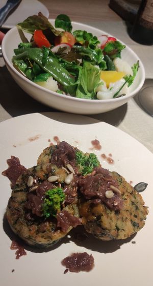 First vegan knödel I have eaten, really good! at Fink - Restaurant & Hotel in Bressanone