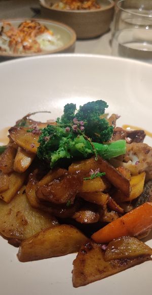 Best plate of the night: Vegetable Geröstel! Super tasty and fulfilling. at Fink - Restaurant & Hotel in Bressanone