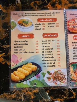 Menu 2 at NHÀ HÀNG CHAY TÙ TÂM in Pleiku