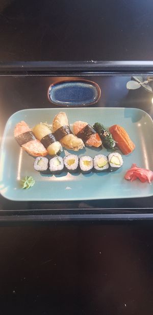 Picture of 'vegan set' taken on my other phone at JET Sushi in Chelmsford