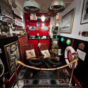 Our Cunard display features First Class Loungers from the Cunard Liner Aquitania at The Chart Room in Brixham