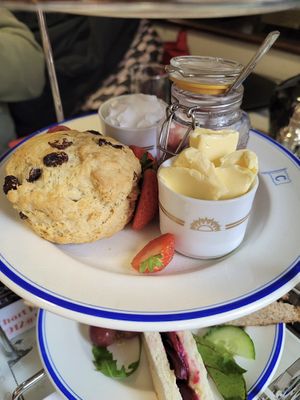 Fruit Scone with Squirty Cream, Butter & Strawberry Jam   at The Chart Room in Brixham