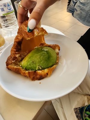 Croissant with salmon - non vegan at Wagmi Coffee in Limassol