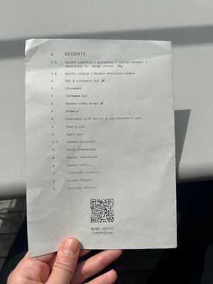 Vegan desserts with carrot symbol  at Wagmi Coffee in Limassol