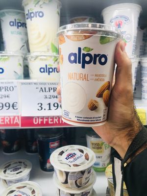 Vegan yoghurt  at Conad Kosova in Pristina