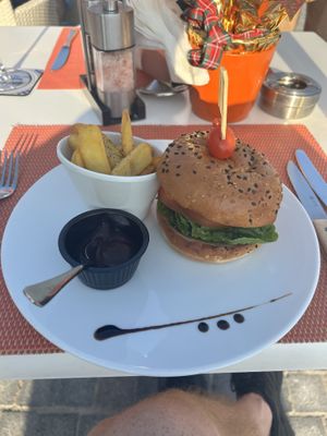 Plant based burger   at Bacchus in Paphos