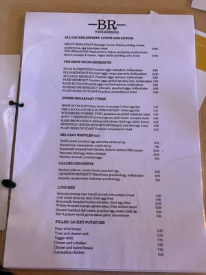 Veg breakfast, soup,   at Brew Room in Windermere